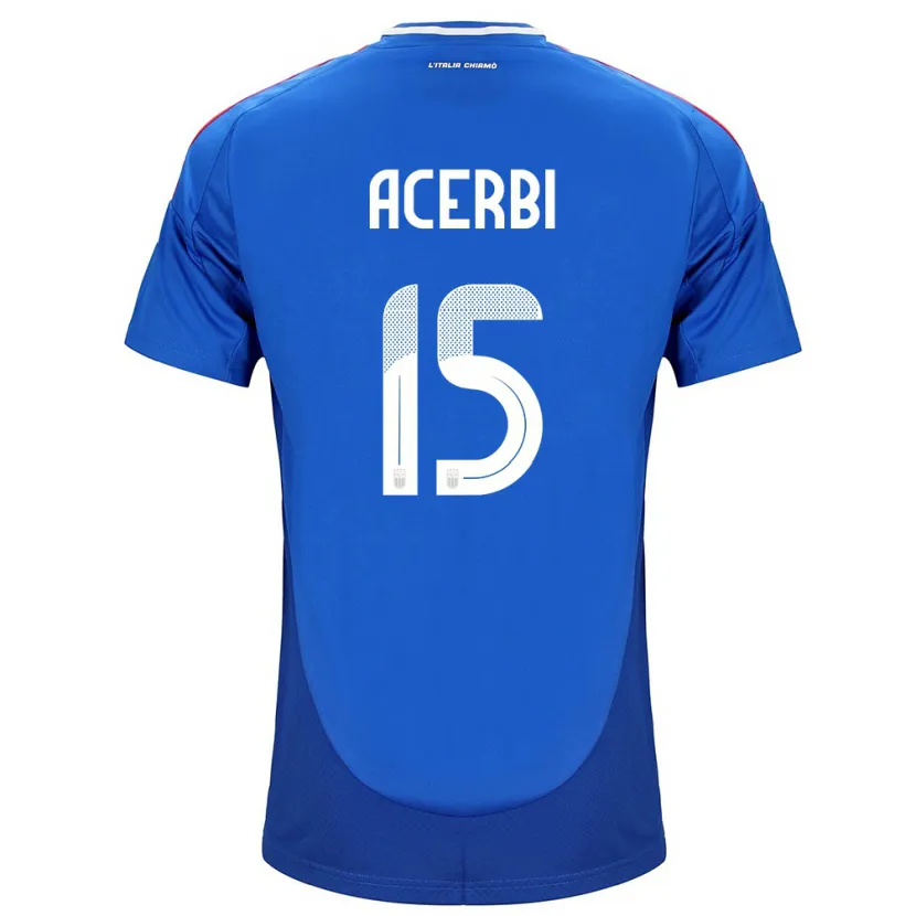 Danxen Bambino Maglia Italia Francesco Acerbi #15 Blu Kit Gara Home 24-26 Maglietta
