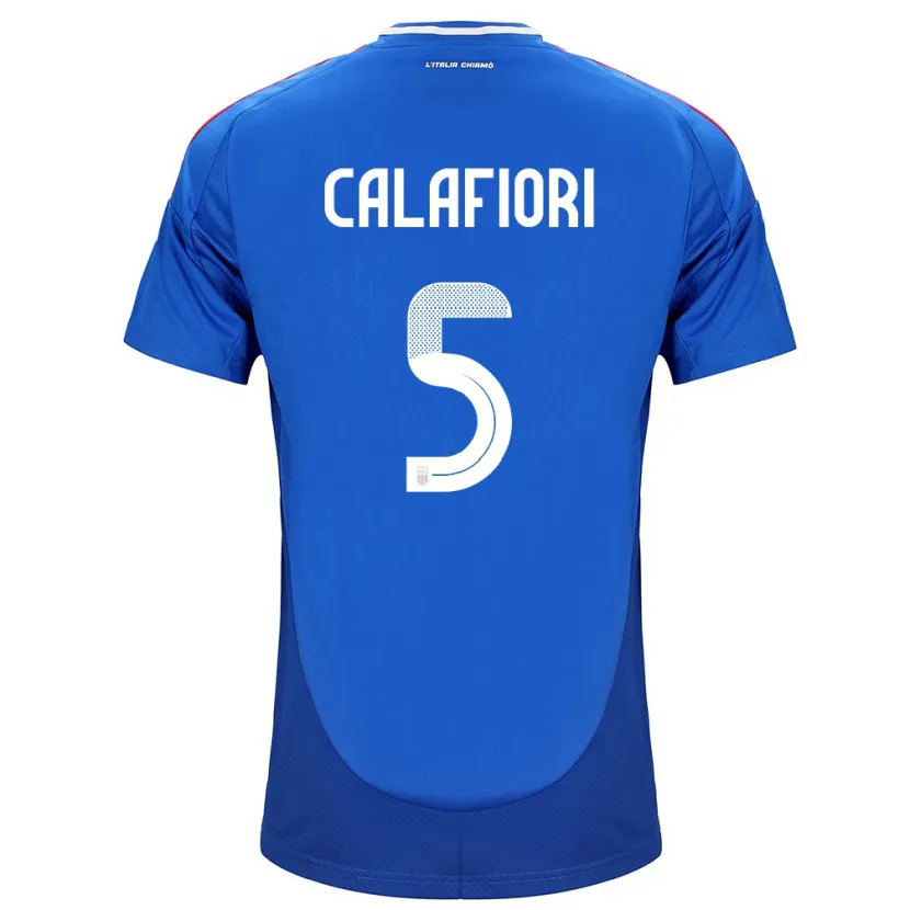 Danxen Bambino Maglia Italia Riccardo Calafiori #5 Blu Kit Gara Home 24-26 Maglietta