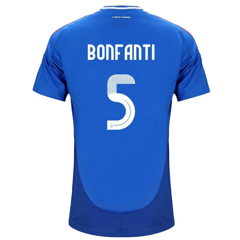 Danxen Bambino Maglia Italia Giovanni Bonfanti #5 Blu Kit Gara Home 24-26 Maglietta