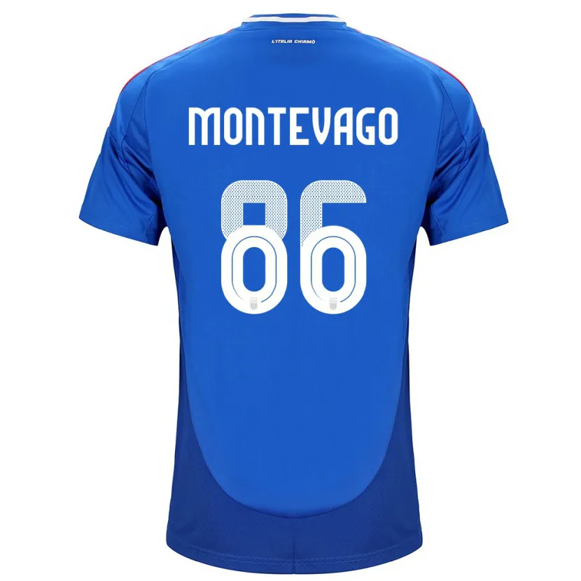 Danxen Bambino Maglia Italia Daniele Montevago #86 Blu Kit Gara Home 24-26 Maglietta