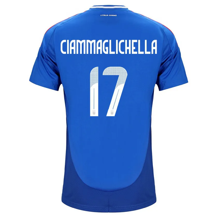 Danxen Bambino Maglia Italia Aaron Ciammaglichella #17 Blu Kit Gara Home 24-26 Maglietta