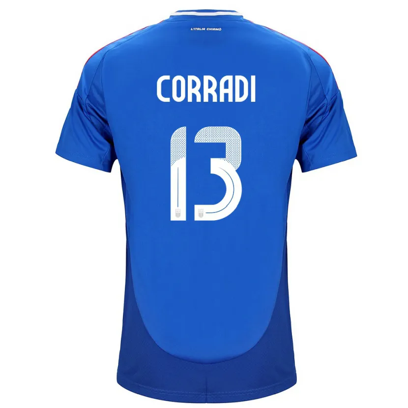 Danxen Bambino Maglia Italia Christian Corradi #13 Blu Kit Gara Home 24-26 Maglietta