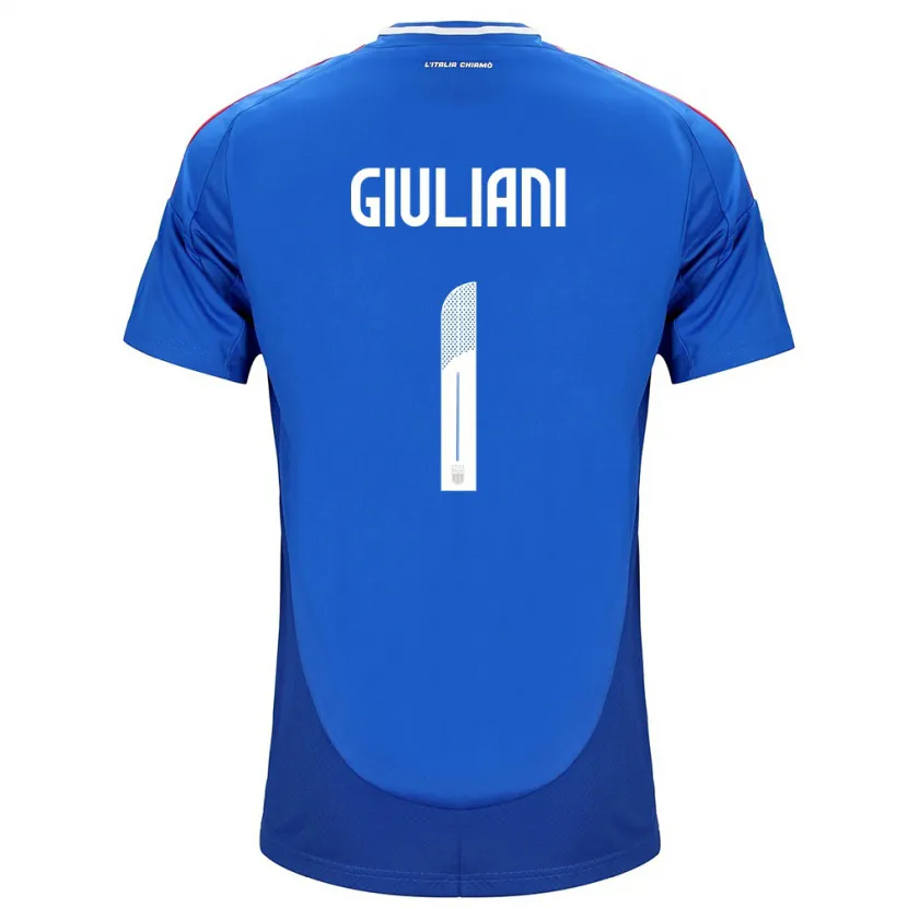 Danxen Bambino Maglia Italia Laura Giuliani #1 Blu Kit Gara Home 24-26 Maglietta