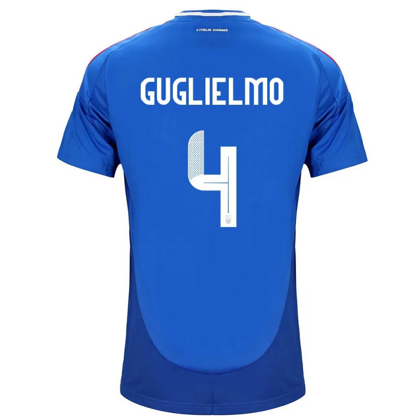 Danxen Bambino Maglia Italia Lucia Di Guglielmo #4 Blu Kit Gara Home 24-26 Maglietta