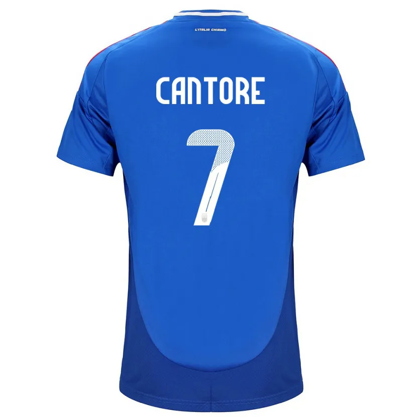 Danxen Bambino Maglia Italia Sofia Cantore #7 Blu Kit Gara Home 24-26 Maglietta