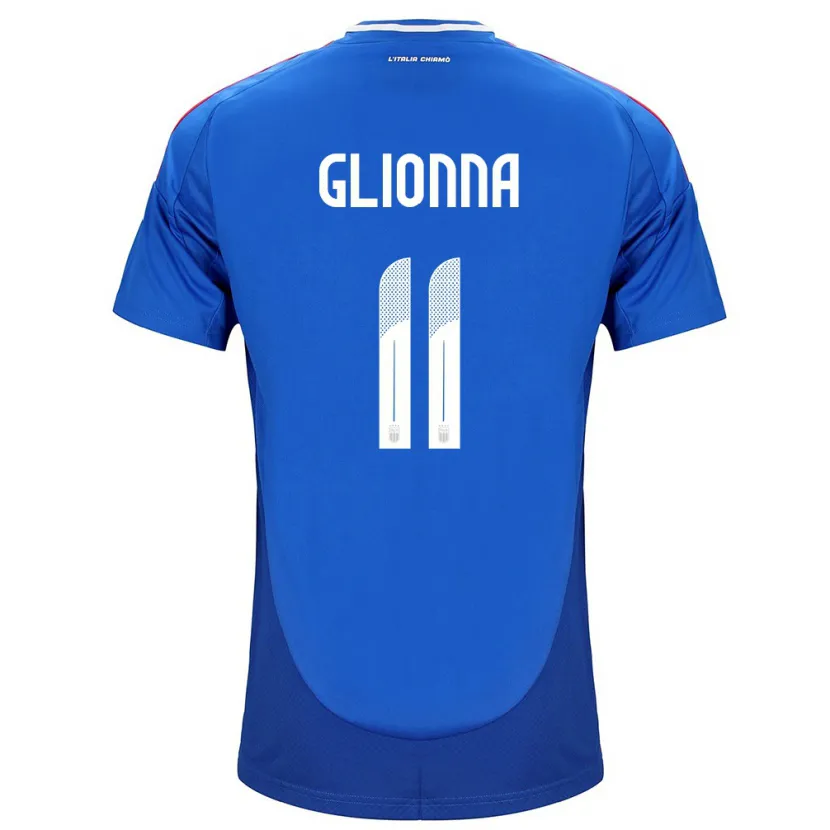Danxen Bambino Maglia Italia Benedetta Glionna #11 Blu Kit Gara Home 24-26 Maglietta
