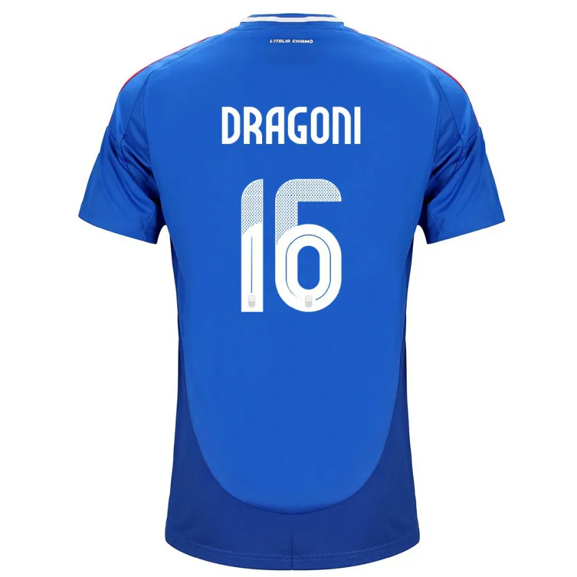 Danxen Bambino Maglia Italia Giulia Dragoni #16 Blu Kit Gara Home 24-26 Maglietta