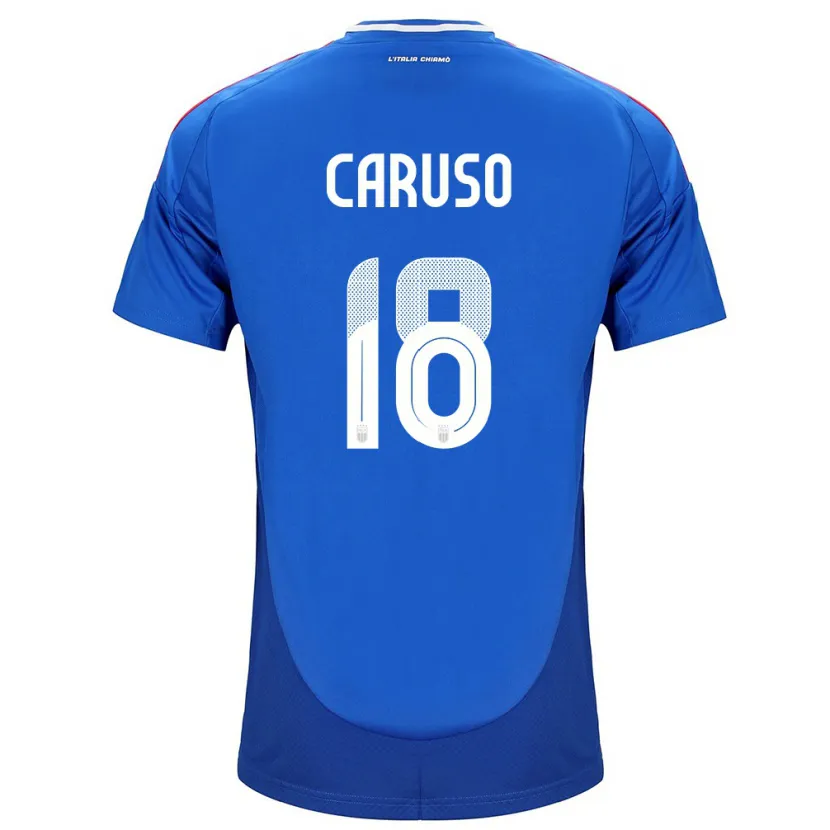 Danxen Bambino Maglia Italia Arianna Caruso #18 Blu Kit Gara Home 24-26 Maglietta