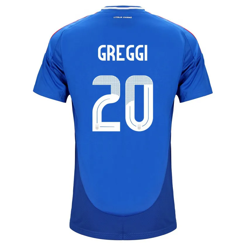 Danxen Bambino Maglia Italia Giada Greggi #20 Blu Kit Gara Home 24-26 Maglietta