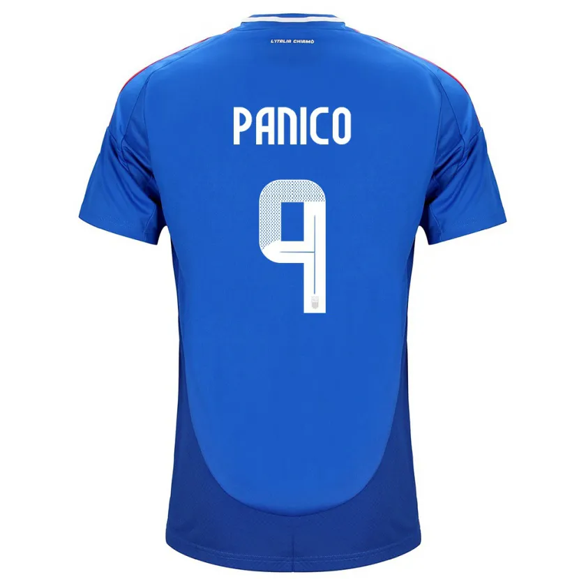 Danxen Bambino Maglia Italia Patrizia Panico #9 Blu Kit Gara Home 24-26 Maglietta