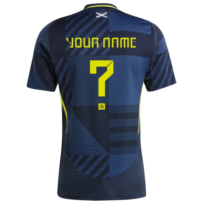 Danxen Bambino Maglia Scotland Il Tuo Nome #0 Blu Scuro Kit Gara Home 24-26 Maglietta