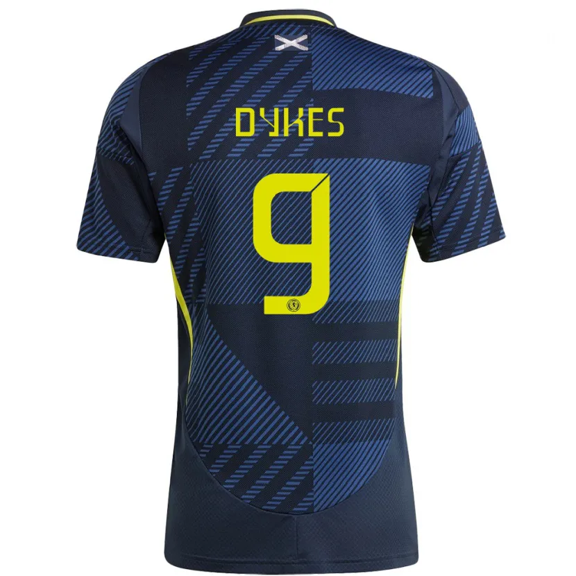 Danxen Bambino Maglia Scotland Lyndon Dykes #9 Blu Scuro Kit Gara Home 24-26 Maglietta