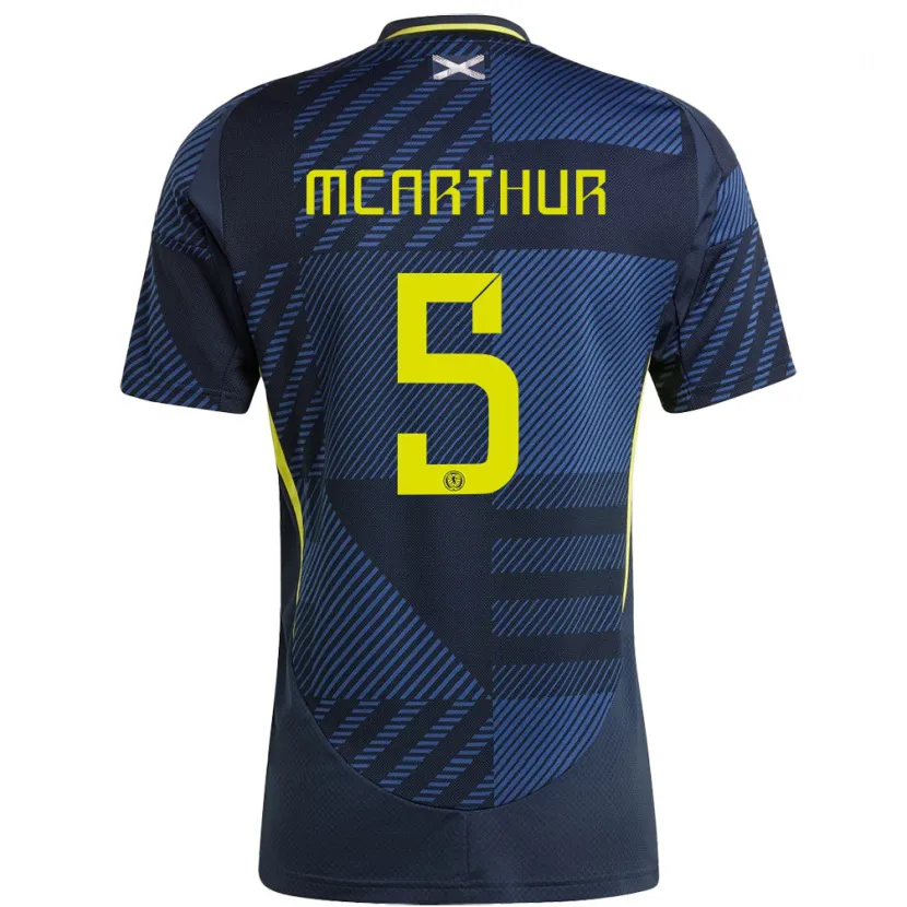 Danxen Bambino Maglia Scotland Charlie Mcarthur #5 Blu Scuro Kit Gara Home 24-26 Maglietta
