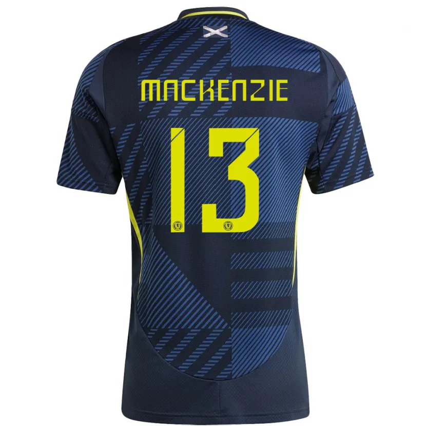 Danxen Bambino Maglia Scotland Zander Mackenzie #13 Blu Scuro Kit Gara Home 24-26 Maglietta