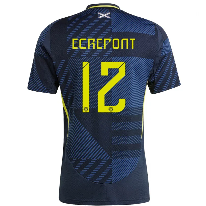 Danxen Bambino Maglia Scotland Oliver Ecrepont #12 Blu Scuro Kit Gara Home 24-26 Maglietta