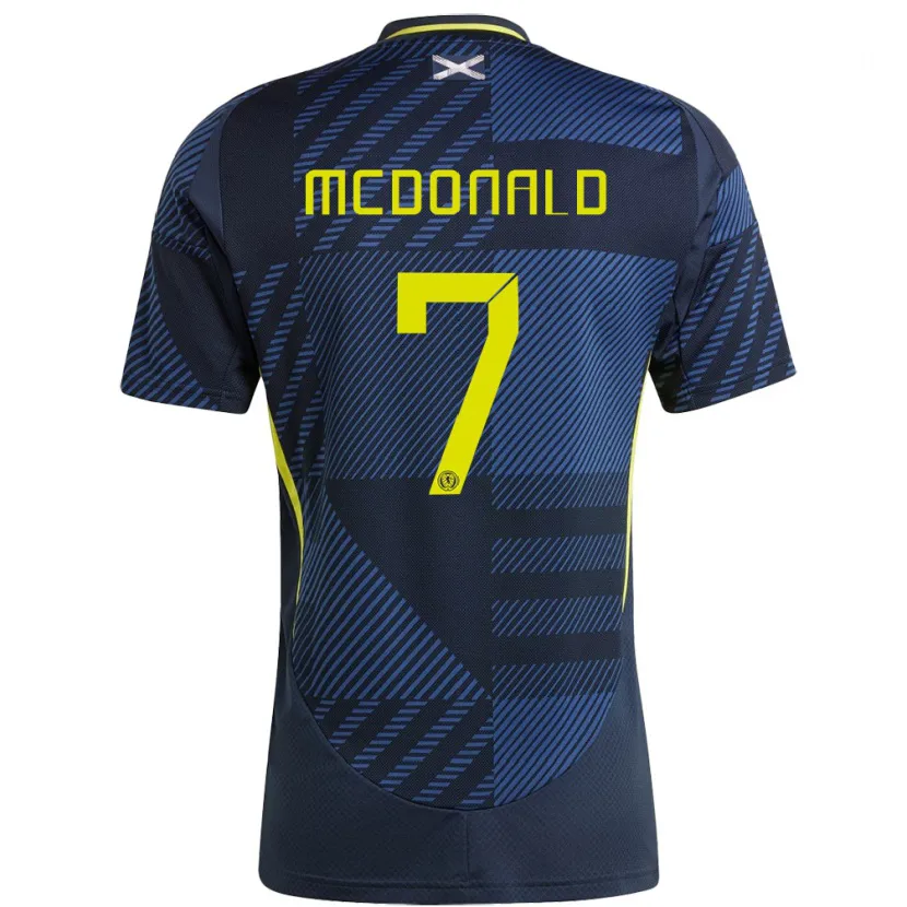 Danxen Bambino Maglia Scotland Josh Mcdonald #7 Blu Scuro Kit Gara Home 24-26 Maglietta