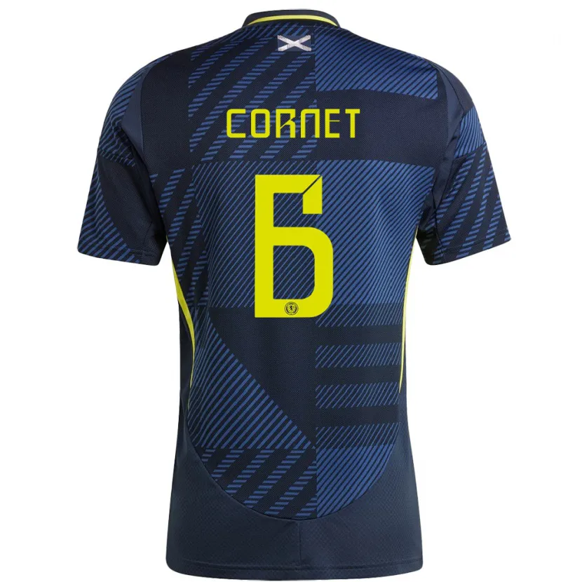 Danxen Bambino Maglia Scotland Chelsea Cornet #6 Blu Scuro Kit Gara Home 24-26 Maglietta