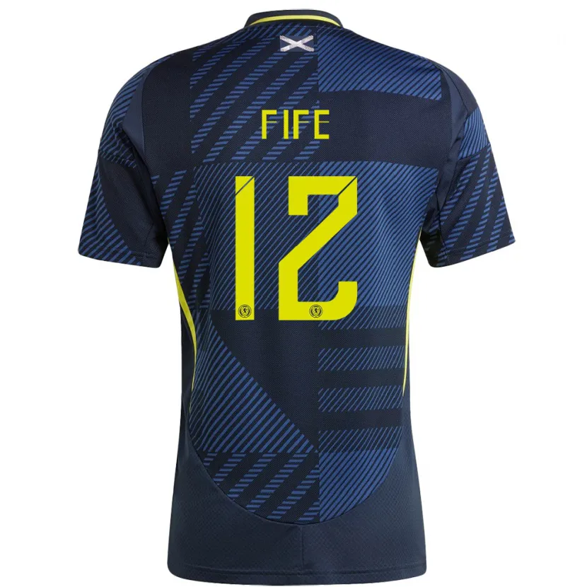 Danxen Bambino Maglia Scotland Jenna Fife #12 Blu Scuro Kit Gara Home 24-26 Maglietta