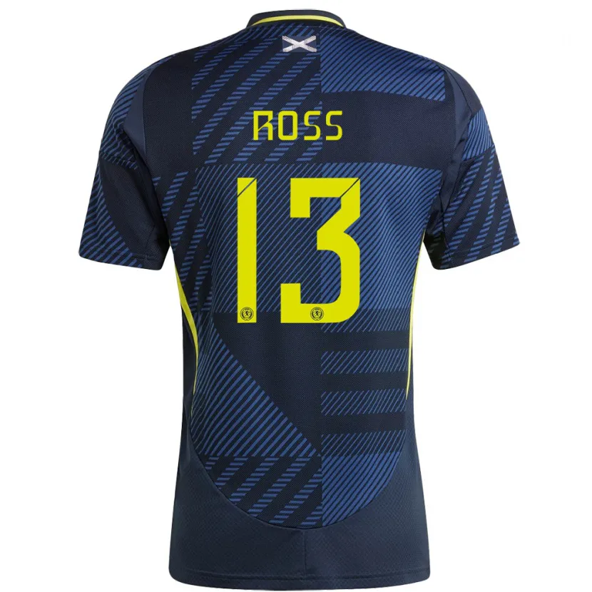 Danxen Bambino Maglia Scotland Jane Ross #13 Blu Scuro Kit Gara Home 24-26 Maglietta