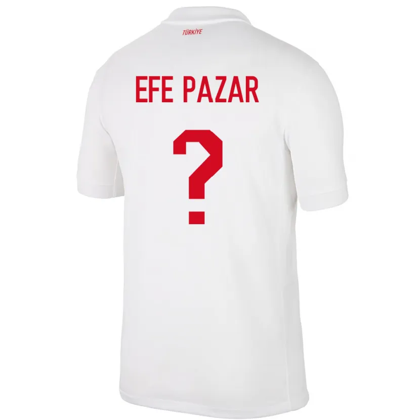 Danxen Bambino Maglia Turchia Alper Efe Pazar #0 Bianco Kit Gara Home 24-26 Maglietta