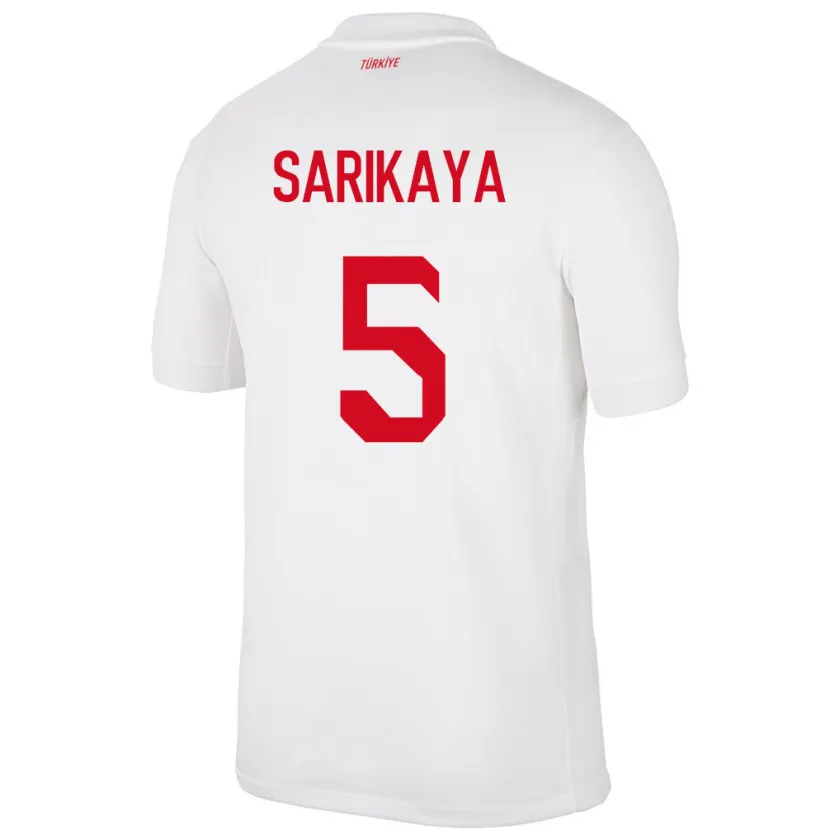 Danxen Bambino Maglia Turchia Efe Sarıkaya #5 Bianco Kit Gara Home 24-26 Maglietta