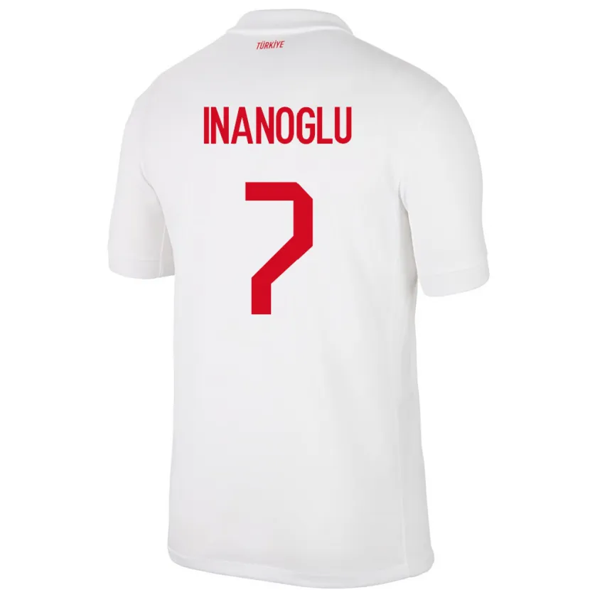 Danxen Bambino Maglia Turchia Kaan İnanoğlu #7 Bianco Kit Gara Home 24-26 Maglietta