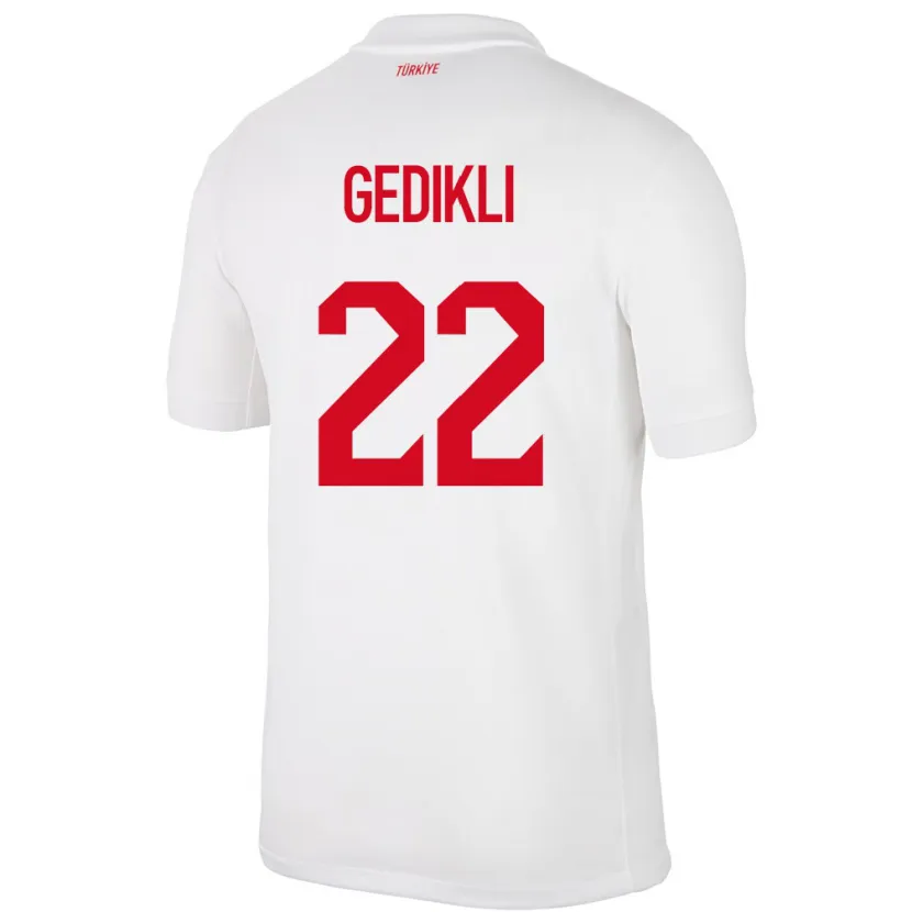 Danxen Bambino Maglia Turchia Berkant Gedikli #22 Bianco Kit Gara Home 24-26 Maglietta