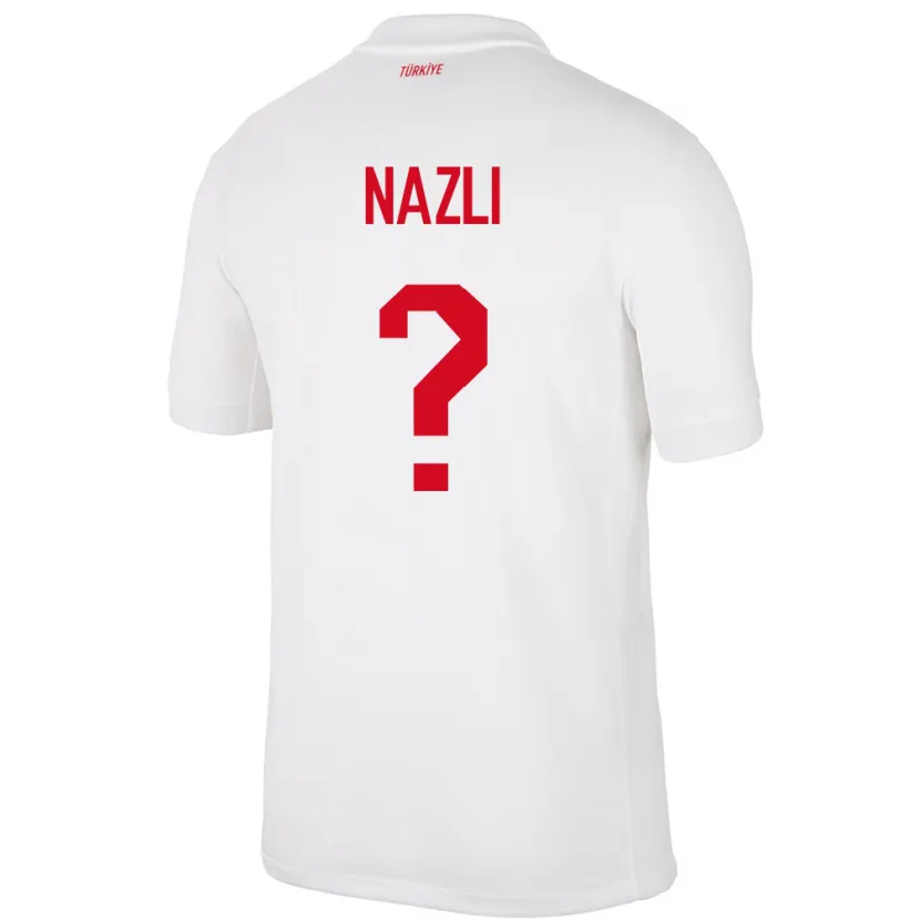 Danxen Bambino Maglia Turchia Barış Nazlı #0 Bianco Kit Gara Home 24-26 Maglietta