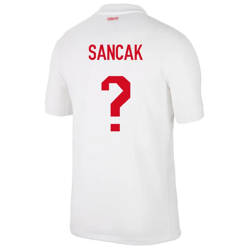 Danxen Bambino Maglia Turchia Tolga Sancak #0 Bianco Kit Gara Home 24-26 Maglietta