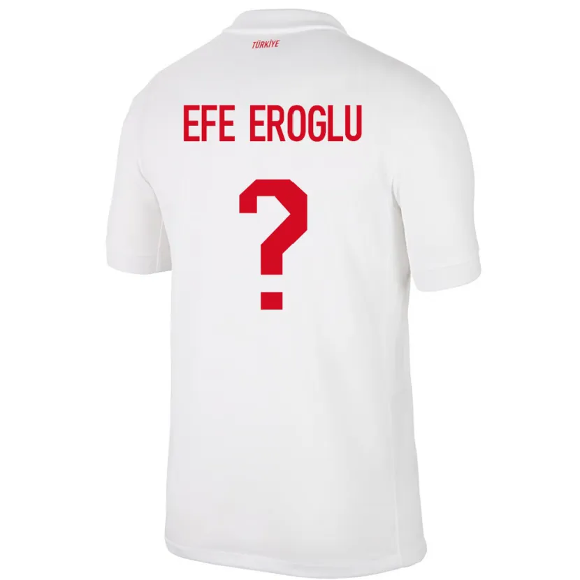 Danxen Bambino Maglia Turchia Cem Efe Eroğlu #0 Bianco Kit Gara Home 24-26 Maglietta