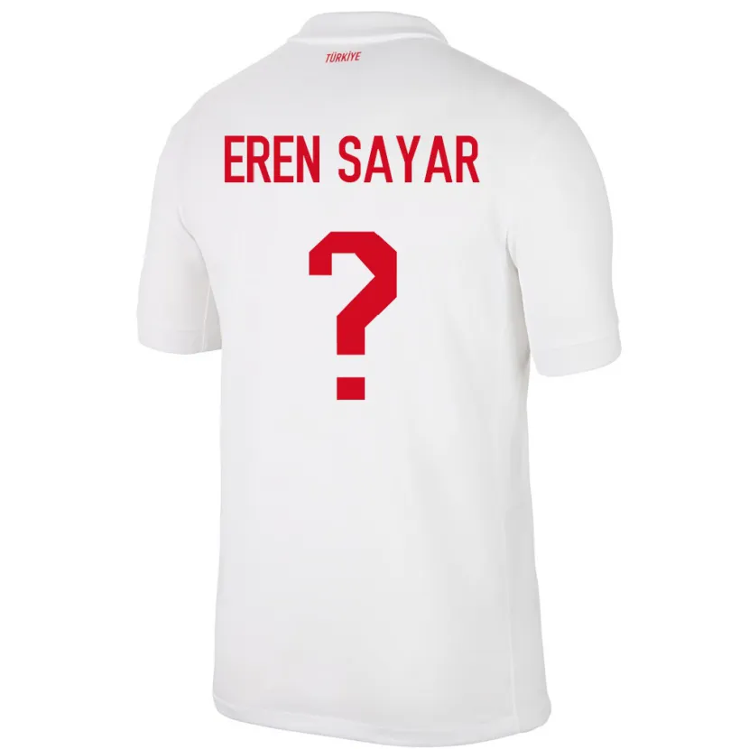 Danxen Bambino Maglia Turchia Emin Eren Sayar #0 Bianco Kit Gara Home 24-26 Maglietta