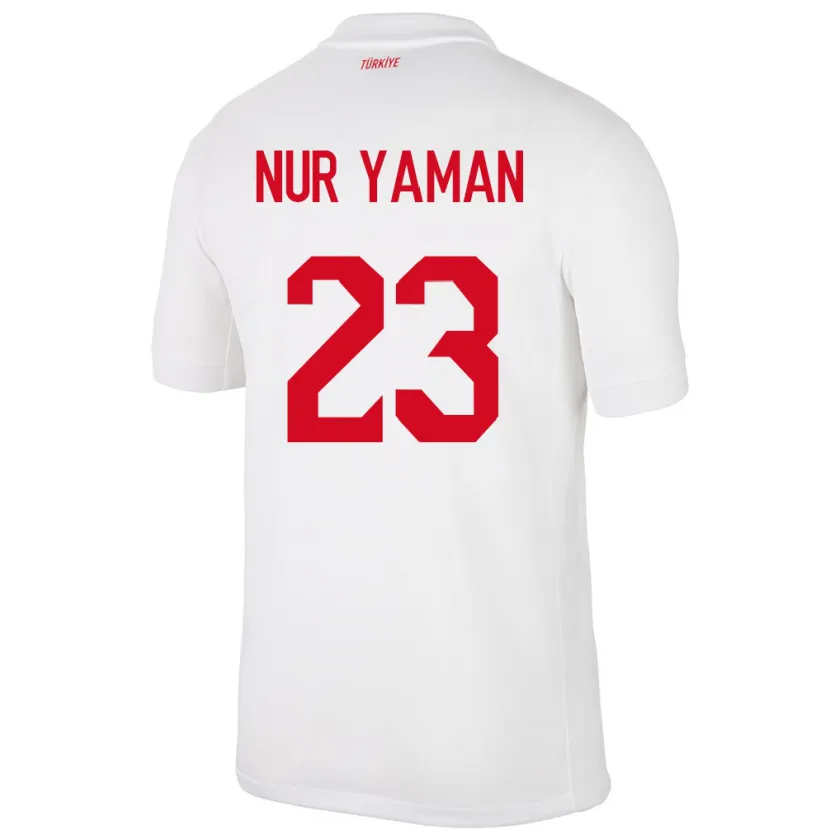 Danxen Bambino Maglia Turchia Gamze Nur Yaman #23 Bianco Kit Gara Home 24-26 Maglietta