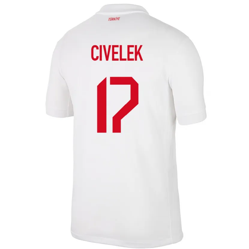 Danxen Bambino Maglia Turchia İlayda Civelek #17 Bianco Kit Gara Home 24-26 Maglietta