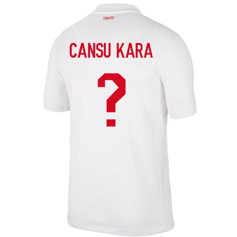 Danxen Bambino Maglia Turchia İlayda Cansu Kara #0 Bianco Kit Gara Home 24-26 Maglietta