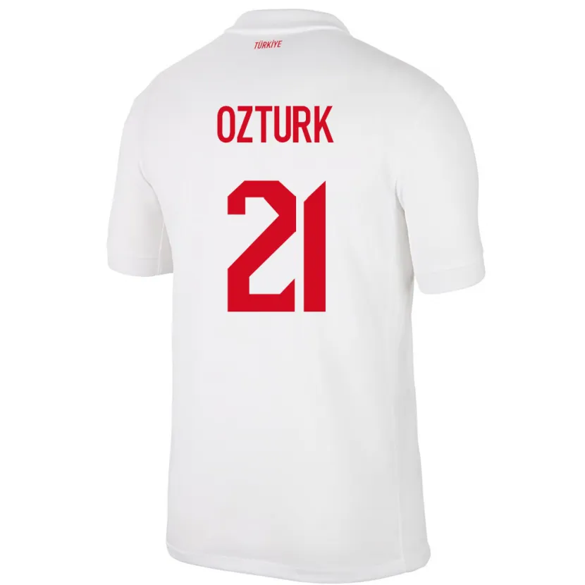 Danxen Bambino Maglia Turchia Melike Öztürk #21 Bianco Kit Gara Home 24-26 Maglietta