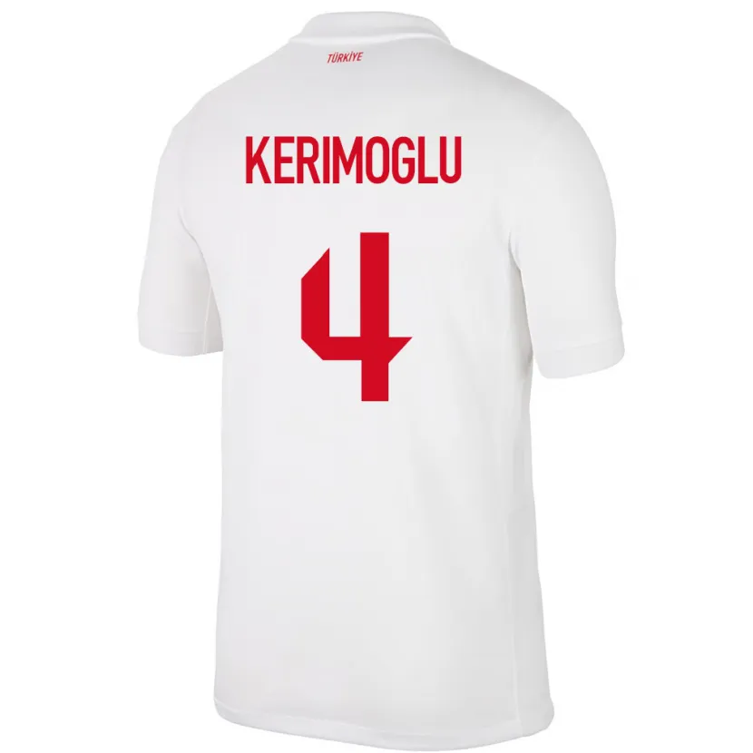 Danxen Bambino Maglia Turchia Zeynap Kerimoğlu #4 Bianco Kit Gara Home 24-26 Maglietta