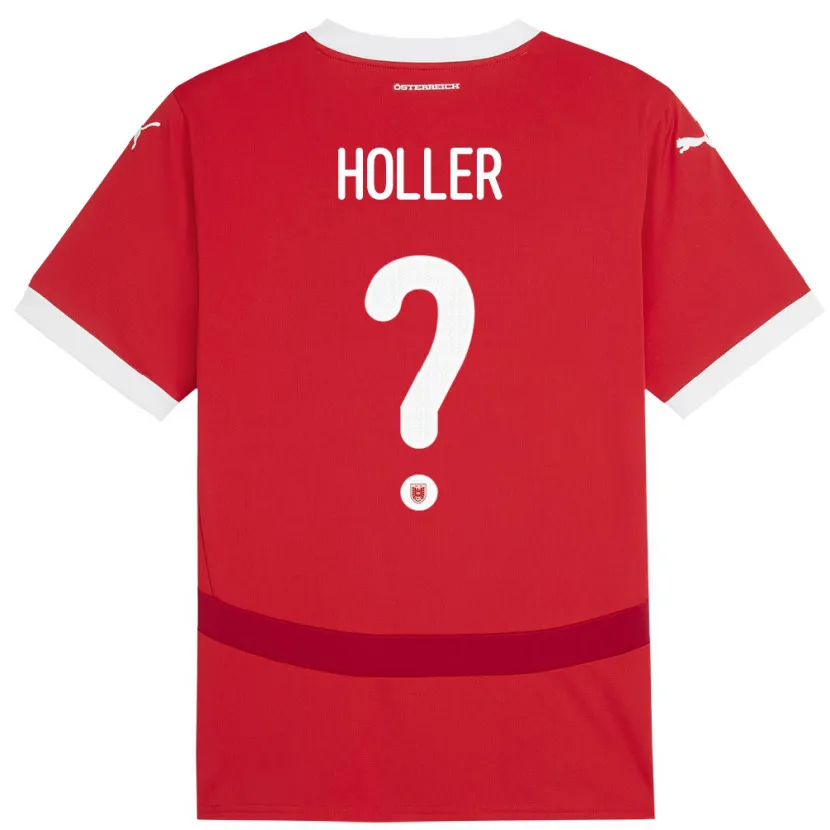 Danxen Bambino Maglia Austria Julian Höller #0 Rosso Kit Gara Home 24-26 Maglietta