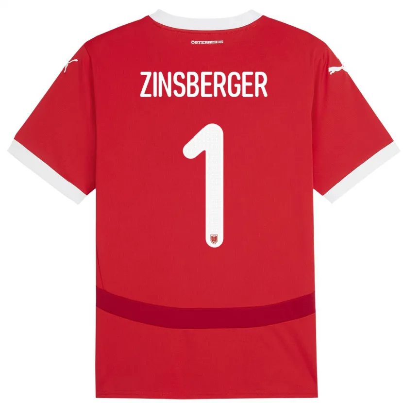 Danxen Bambino Maglia Austria Manuela Zinsberger #1 Rosso Kit Gara Home 24-26 Maglietta
