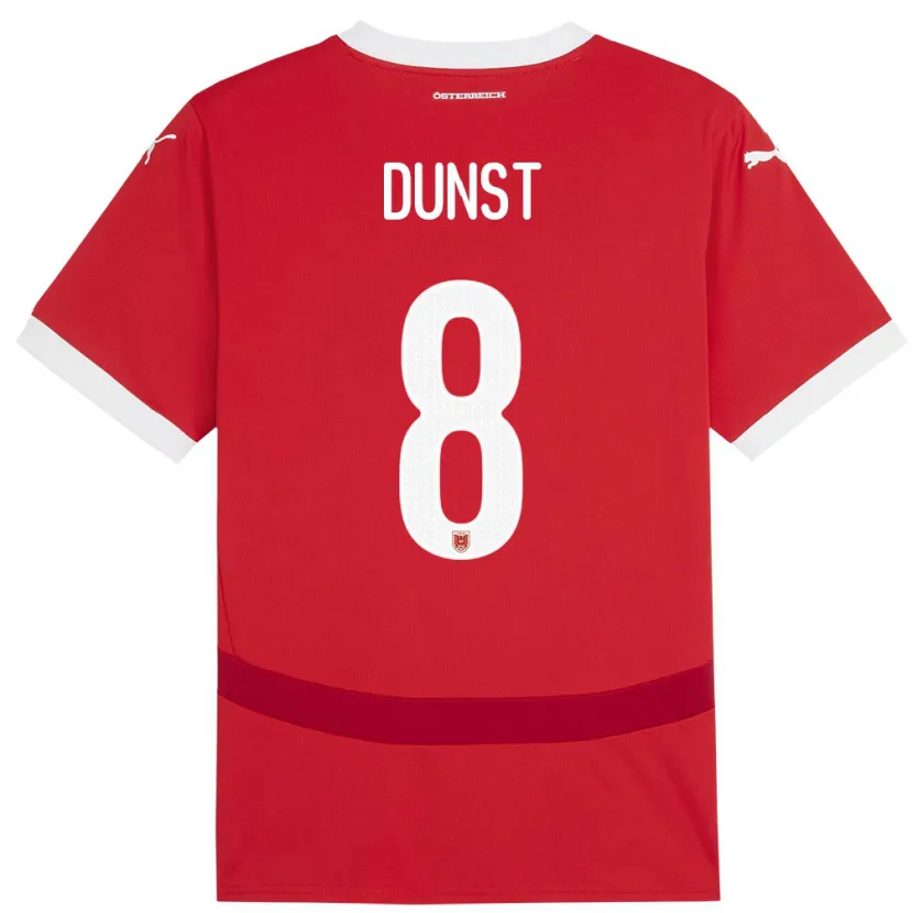 Danxen Bambino Maglia Austria Barbara Dunst #8 Rosso Kit Gara Home 24-26 Maglietta