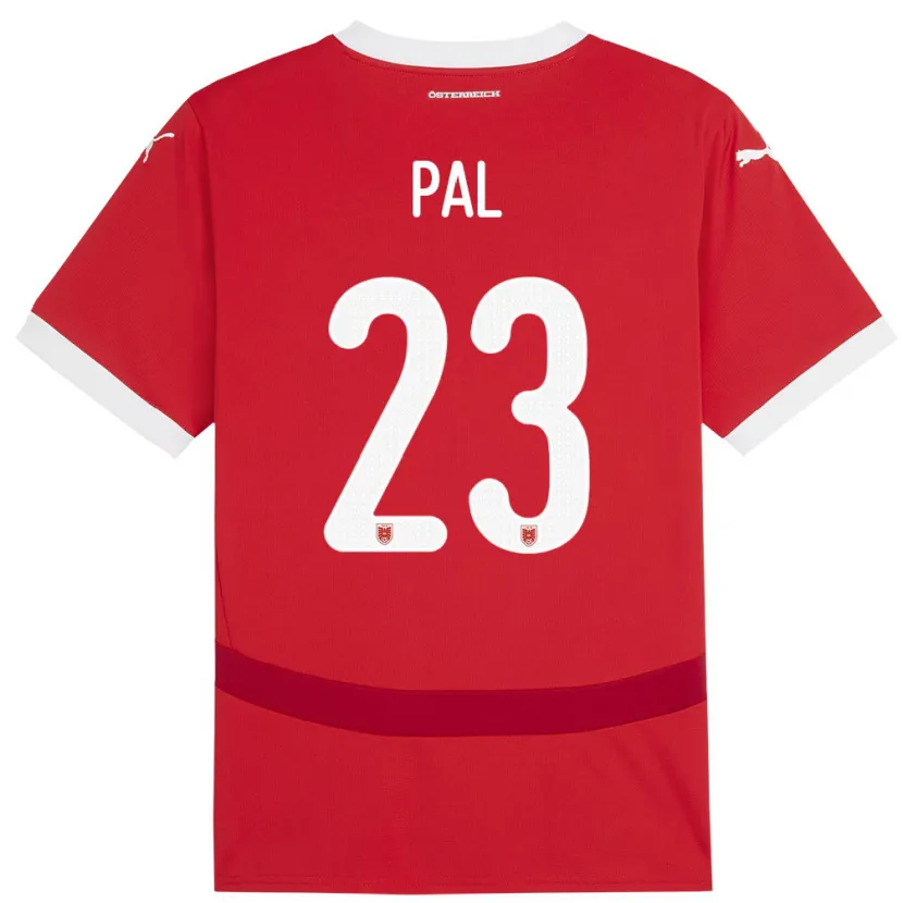 Danxen Bambino Maglia Austria Jasmin Pal #23 Rosso Kit Gara Home 24-26 Maglietta