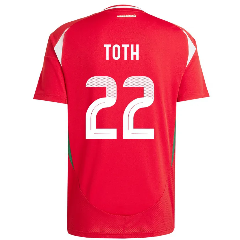 Danxen Bambino Maglia Ungheria Balázs Tóth #22 Rosso Kit Gara Home 24-26 Maglietta
