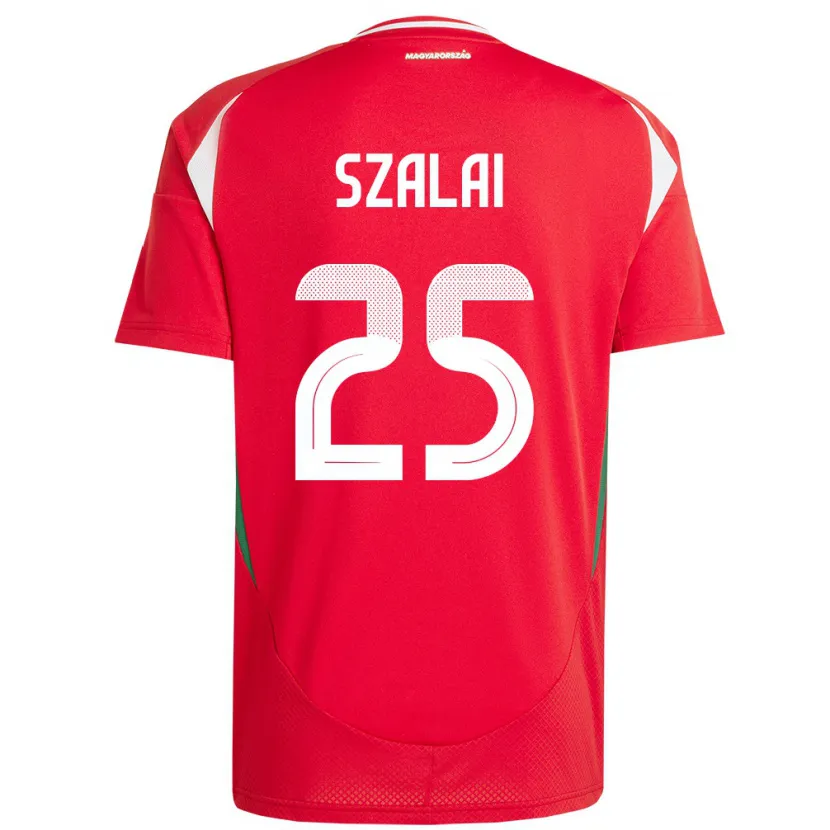 Danxen Bambino Maglia Ungheria Gábor Szalai #25 Rosso Kit Gara Home 24-26 Maglietta