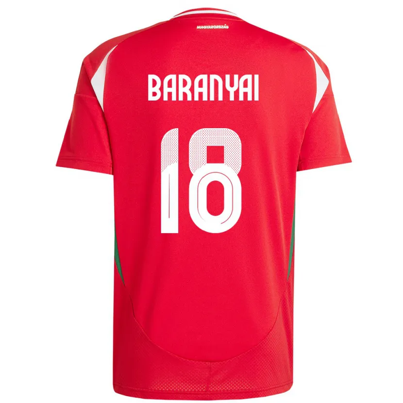 Danxen Bambino Maglia Ungheria Nimród Baranyai #18 Rosso Kit Gara Home 24-26 Maglietta