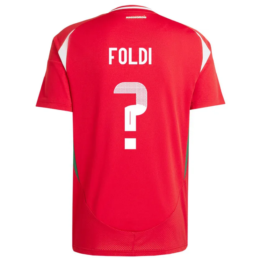 Danxen Bambino Maglia Ungheria Gergő Földi #0 Rosso Kit Gara Home 24-26 Maglietta