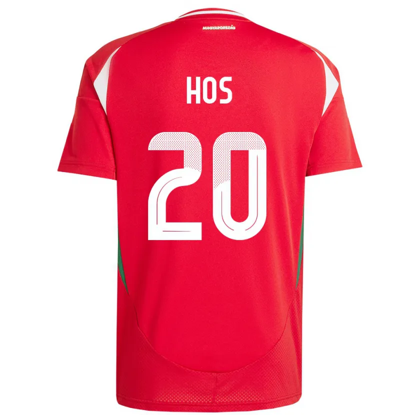 Danxen Bambino Maglia Ungheria Zsombor Hős #20 Rosso Kit Gara Home 24-26 Maglietta