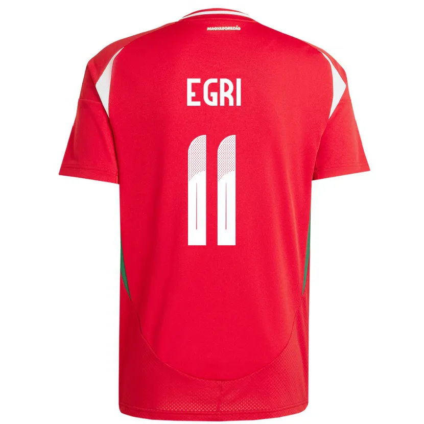 Danxen Bambino Maglia Ungheria Imre Egri #11 Rosso Kit Gara Home 24-26 Maglietta