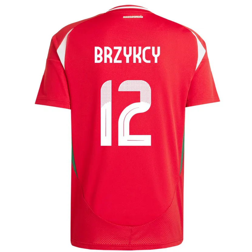 Danxen Bambino Maglia Ungheria Lauren Brzykcy #12 Rosso Kit Gara Home 24-26 Maglietta