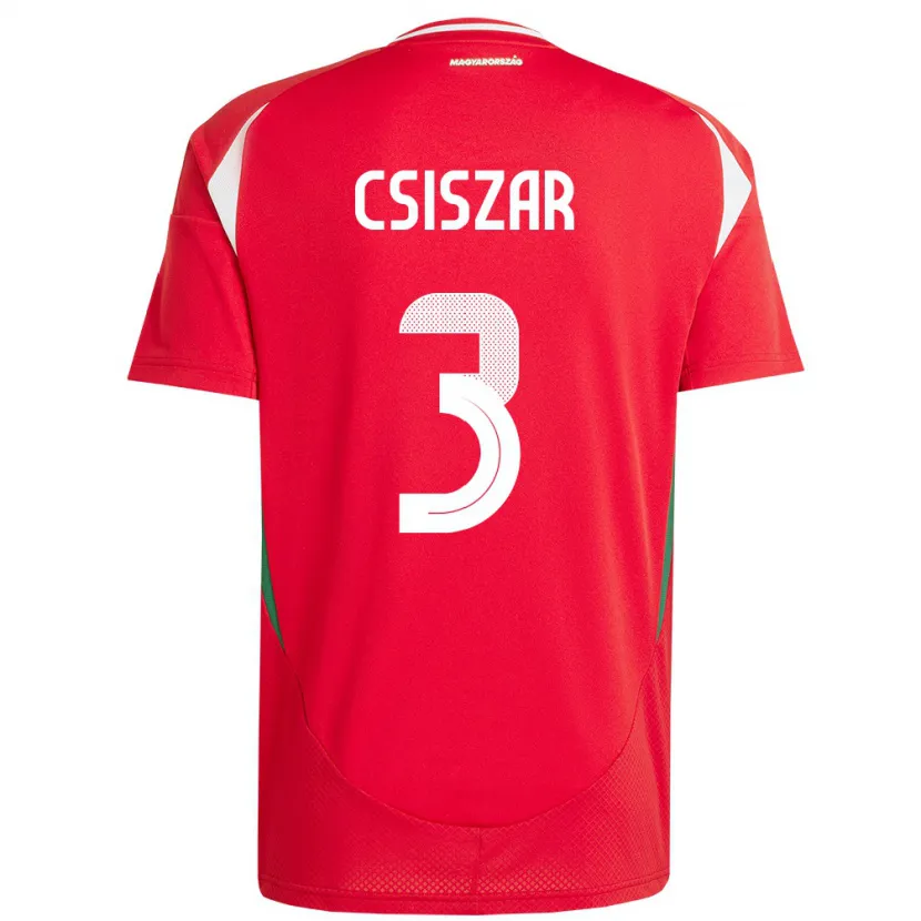Danxen Bambino Maglia Ungheria Henrietta Csiszar #3 Rosso Kit Gara Home 24-26 Maglietta