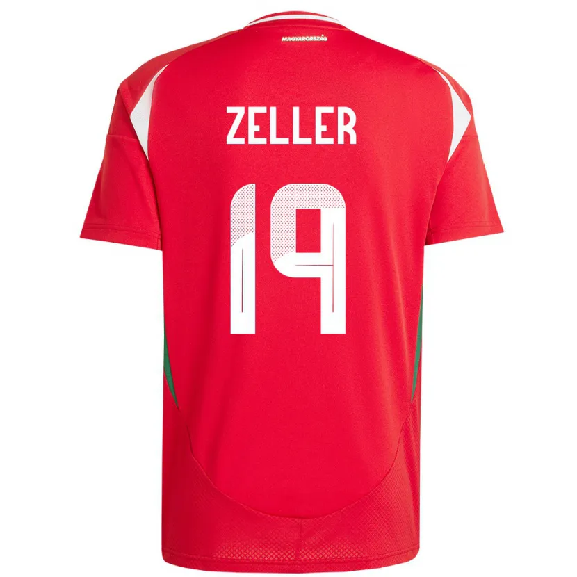 Danxen Bambino Maglia Ungheria Dóra Zeller #19 Rosso Kit Gara Home 24-26 Maglietta