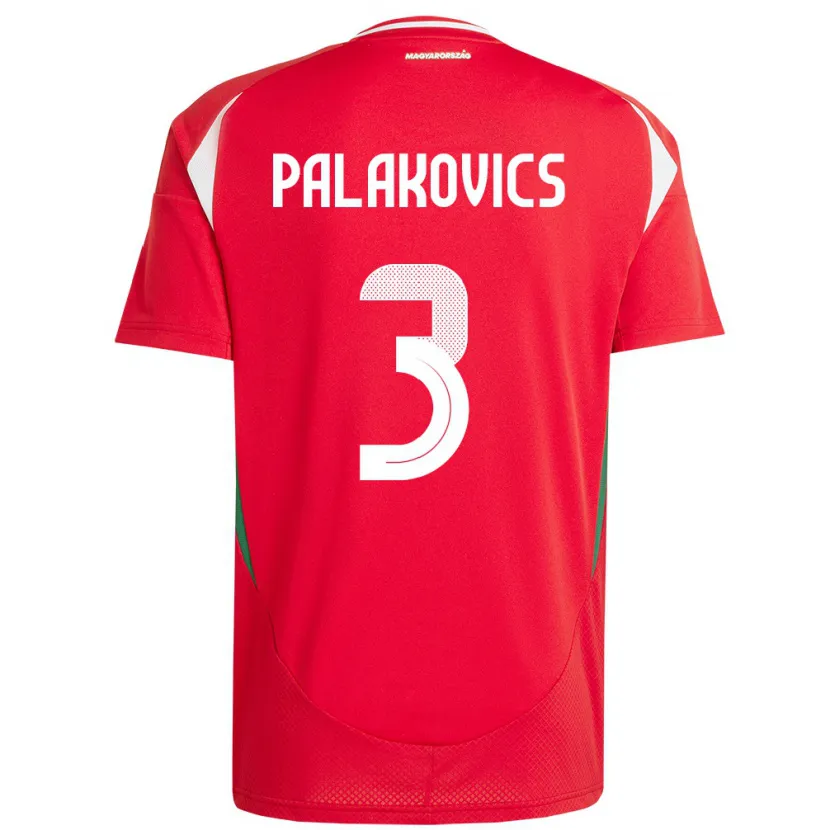 Danxen Bambino Maglia Ungheria Laura Palakovics #3 Rosso Kit Gara Home 24-26 Maglietta